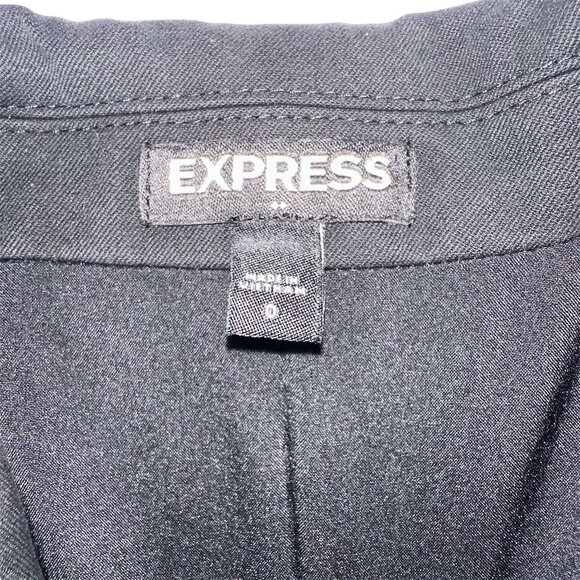 Express Women's Black One-Button Blazer Jacket Size 0 Tailored Fit - Picture 4 of 5